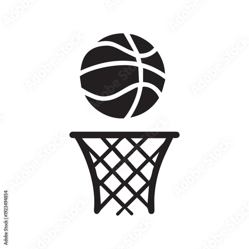 Basket ball icon vector logo design template
