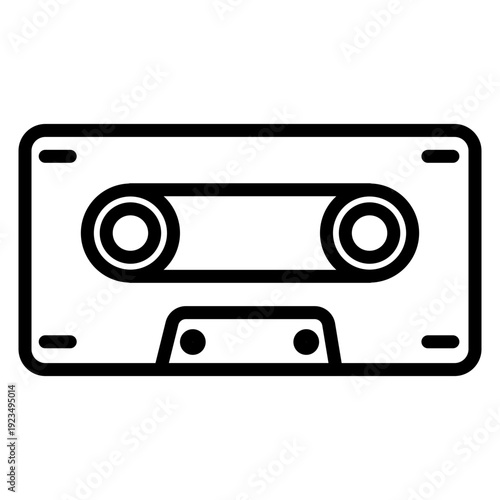 Cassette Vector Line Icon Design