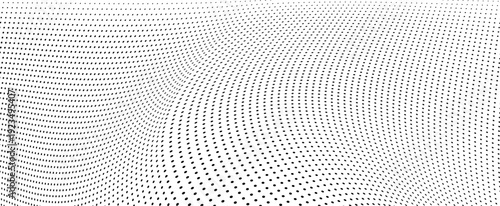 Optical illusion made of warped halftone dot pattern.