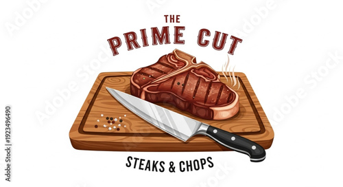 Steak on a Wooden Board.