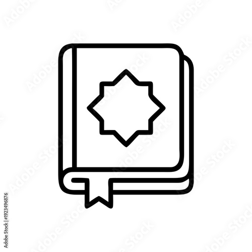 Islamic Holy Book Quran Line Icon