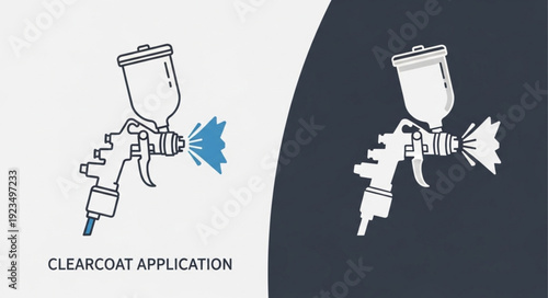 Spray Gun Illustration Clearcoat Application.