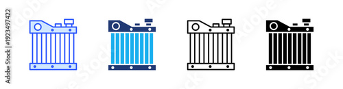 Radiator Multiple Style Icon Set Vector 