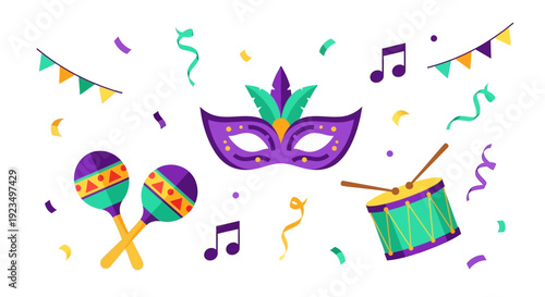 Mardi Gras Carnival Mask.