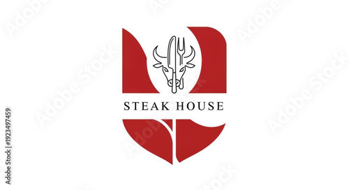 Steak House Logo Design Element.