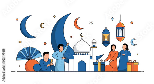 Ramadan Mosque Crescent Moon.