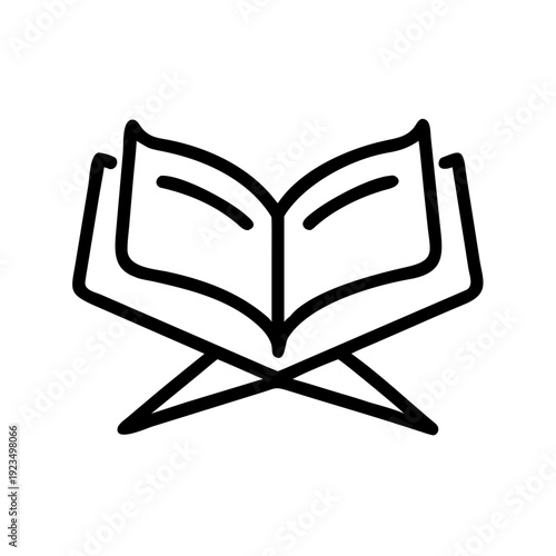 Islamic Holy Book Quran Line Icon