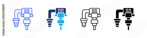 Injector Multiple Style Icon Set Vector 