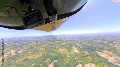 Cockpit view of Barrel roll in a Cap10 Airplane