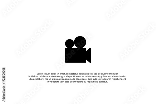 black film camera icon home theater