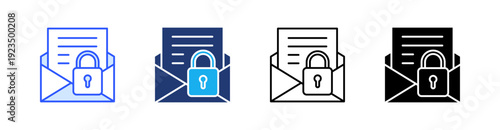 Confidentiality Multiple Style Icon Set Vector 