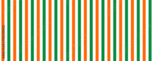 Seamless Orange and Green Vertical Striped Pattern