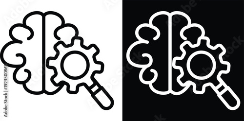 logical analysis Two-tone version in black and white background