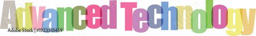 Colorful "Advanced Technology" 3D Text Graphic