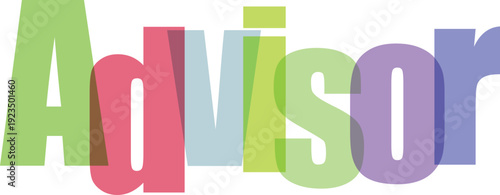 Colorful Overlapping Opaque Text Spelling Advisor Word