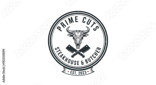 Steakhouse Butcher Logo Design Element.