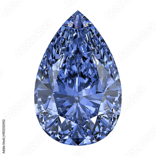 Large Blue Pear- Shaped Diamond Isolated gemstone sapphire