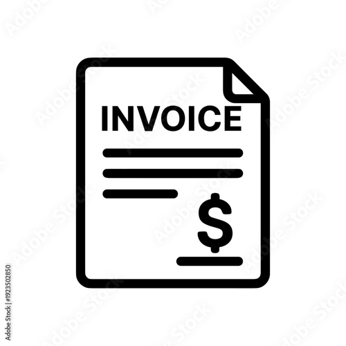 Invoice Document Symbol - Billing and Payment Icon for Business Software