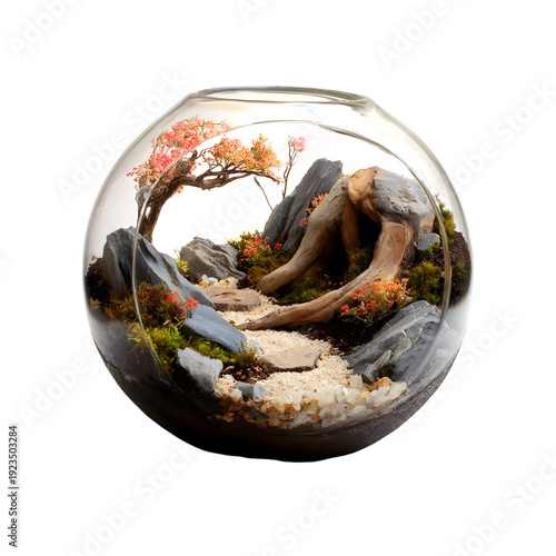 Miniature Zen Garden Terrarium in Glass Sphere miniature garden