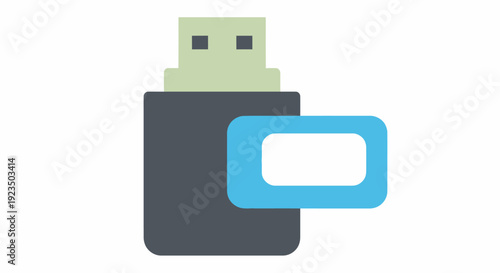 USB flash drive icon with blank label.