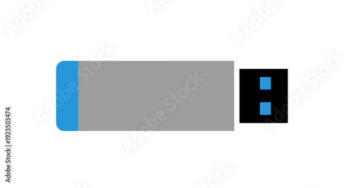 USB flash drive on white background simple illustration.