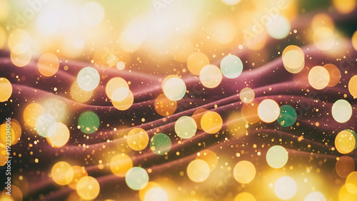Vibrant string lights with colorful bokeh effect in shades of gold and green.
