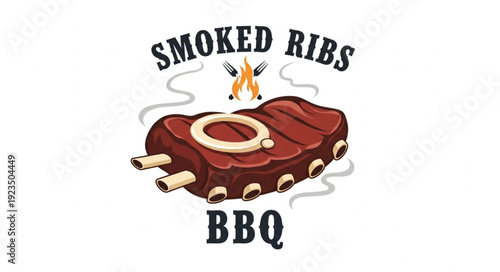 Smoked BBQ Ribs Illustration Design.