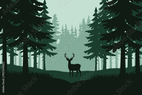 Deer silhouette emblem for brand use