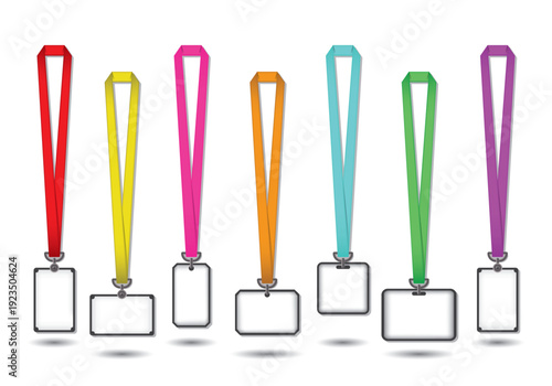 Realistic ID card mockup with blank photo and name identification badge