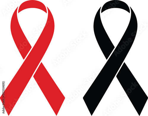 Remembrance and mourning ribbon pair