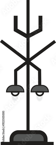 Minimal Wooden Style Coat Stan Vector Icon Design