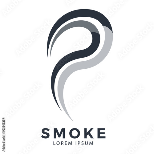 Smoke logo template with modern swoosh design and placeholder text icon