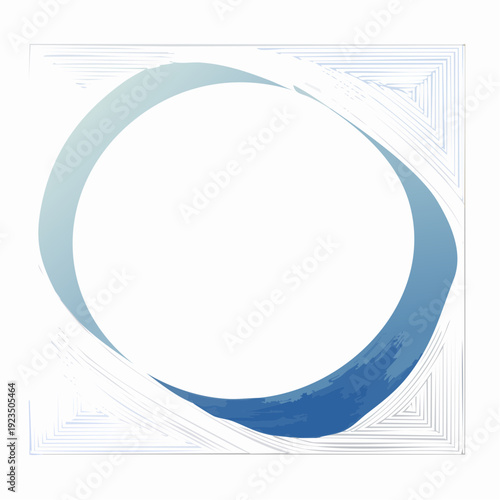 Abstract blue brushstroke circle creating a sense of flow and dynamism