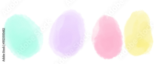 イースターのような春のカラフルな水彩の筆のセット