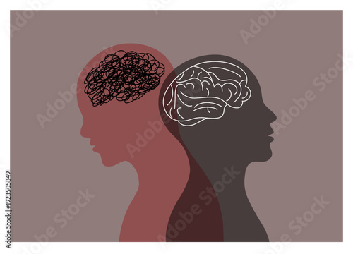 Comparing the brains of a normal person and a person with depression.