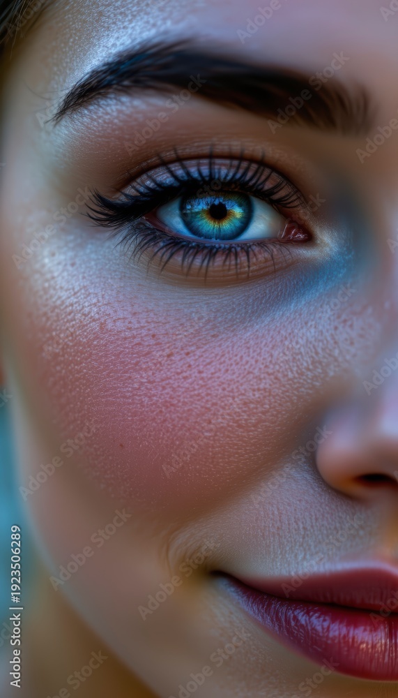 Fototapeta premium Captivating Blue Eye with Natural Radiance and Soft Focus