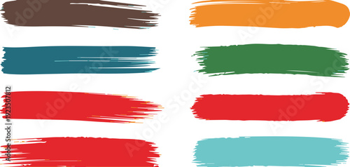 Paint brush stroke swatches two-column grid