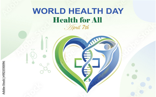 Vector commemorates world health day. Celebrating Health Day, April 7th. Body health awareness. The importance of maintaining health. Design concept about healthy living
