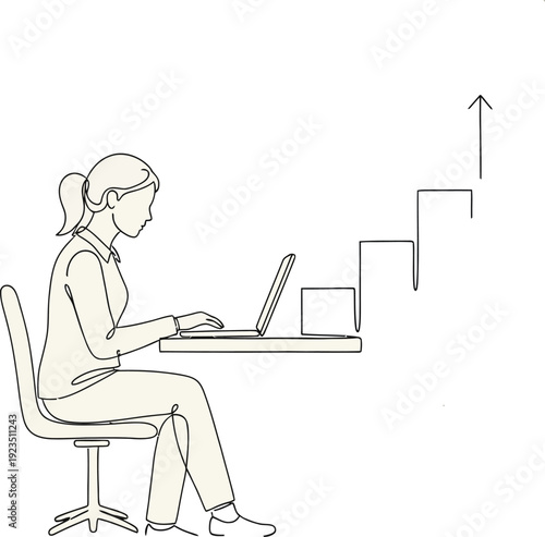 Woman Sitting with Laptop on Lap.
