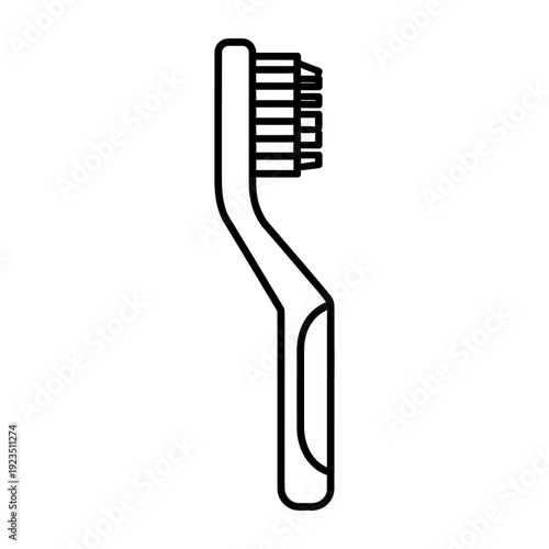 Toothbrush line icon, black and white outline illustration for dental care, oral hygiene, and dentistry graphic resources