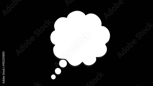 3D Cartoon Style Thought Bubble Expanding Reveal | Alpha Channel