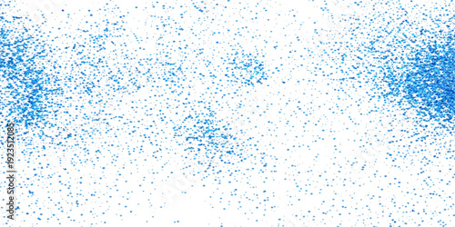 A fresh pattern of clear blue water drops creates an abstract liquid texture on a transparent glass window with wet aqua droplets and clean condensation bubbles