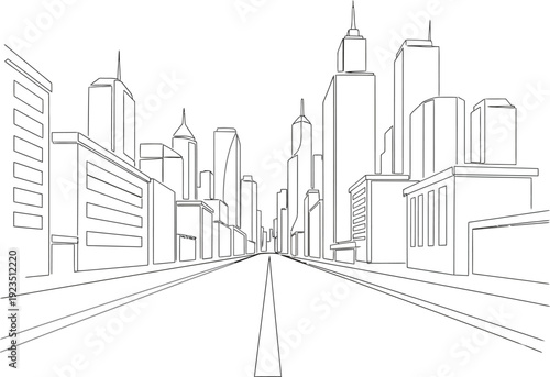 Cityscape architectural drawing
3d wireframe of building. sketch design.Vector
