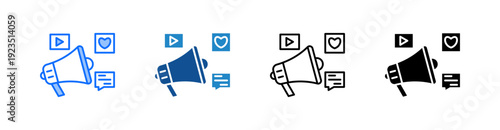 Social Marketing Multiple Style Icon Set 