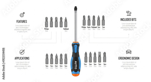 Screwdriver with Interchangeable Bits.