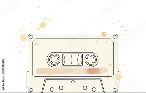 Illustrated Cassette Tape on White Background Captures Nostalgia and Retro Vibes
Cassette Tape Illustration Audio Recorder Media Technology Music Player Simple

