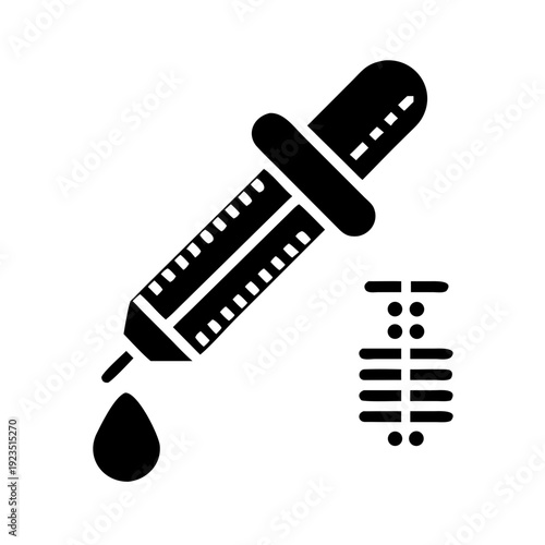 Essential Oil Dropper and Serum Bottle Icon – Natural Skincare and Cosmetic Treatment Symbol