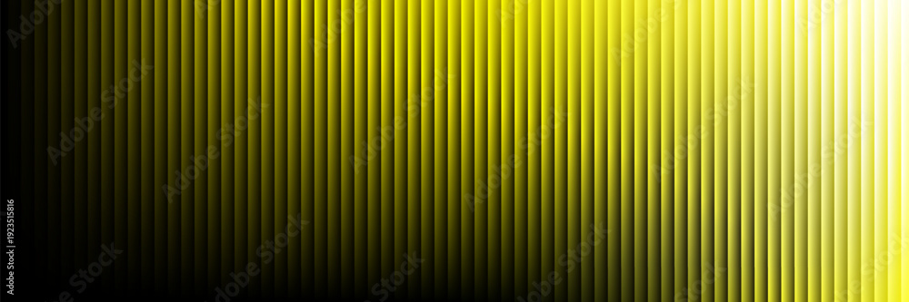 Obraz premium A dark background featuring a diagonal band of illuminated vertical golden-yellow stripes, creating a textured and gradient abstract pattern with a subtle grainy effect.