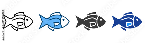 Fish Icon Multiple Style Vector Collection   