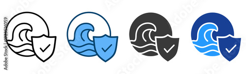 Shield Icon Multiple Style Vector Collection   